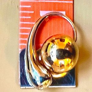 Sterling Silver Contemporary Drop Earrings with Gold Plate Ball closure